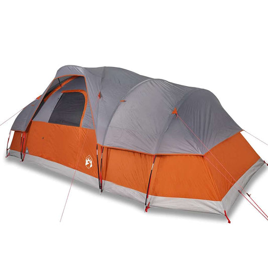 vidaXL Family Tent Dome 11-Person Grey and Orange Waterproof 2