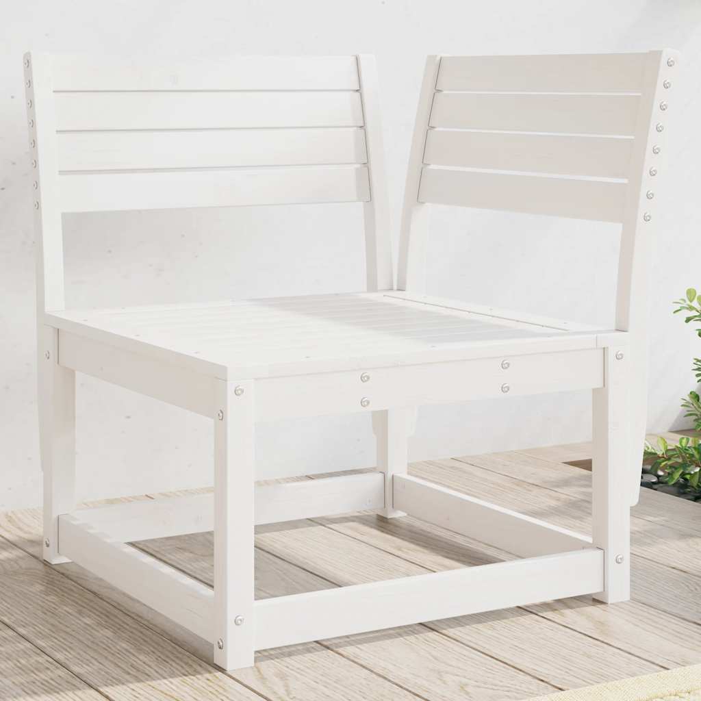 Garden Sofa Corner 73x73x78 cm Solid Wood Pine White Without cushions