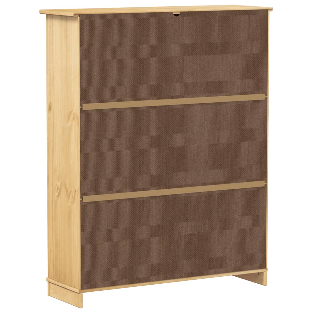 vidaXL Shoe Cabinet "Corona" 99x32x124,5 cm Solid Wood Pine 6