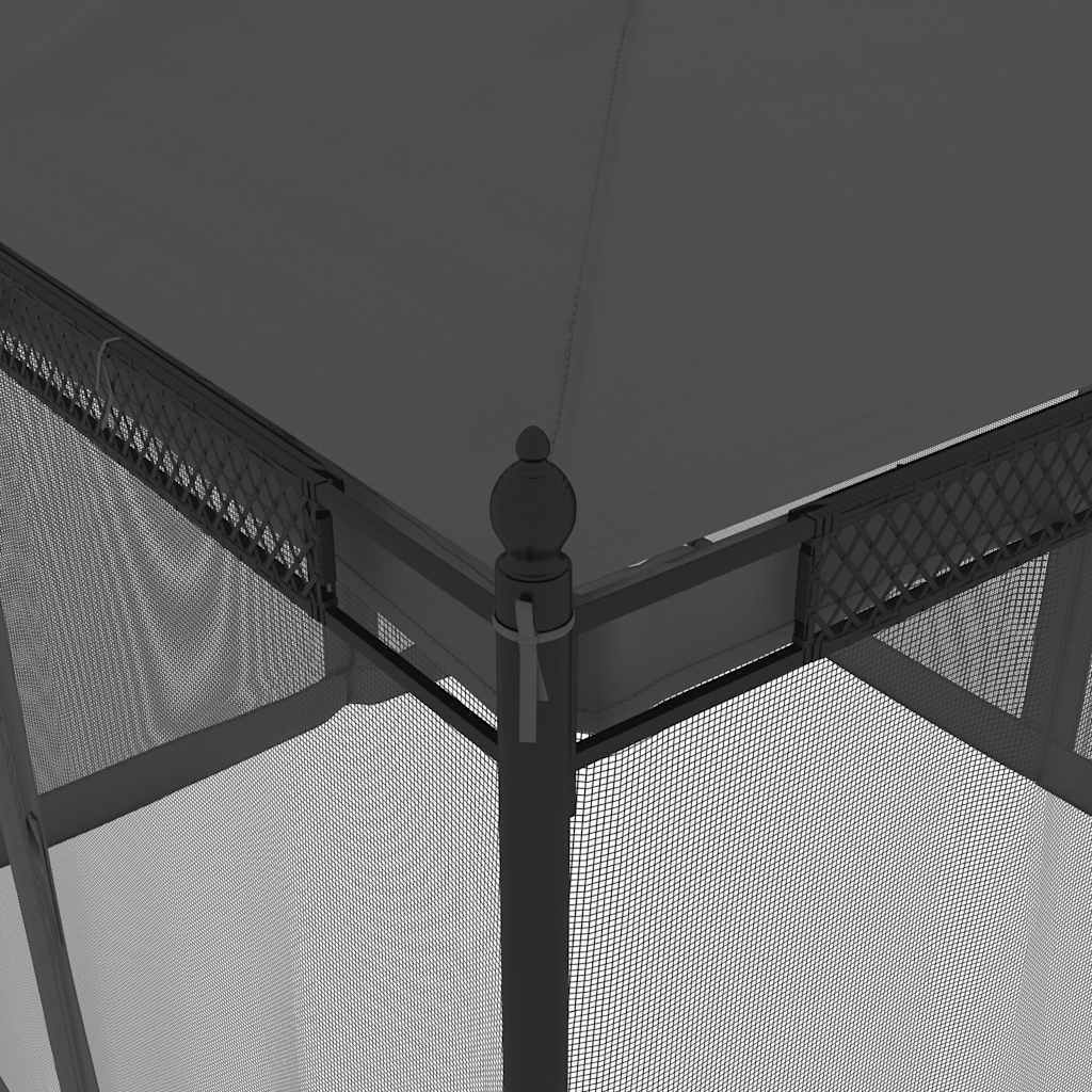 vidaXL Gazebo with Mesh Walls Anthracite 2.93x2.93 m Steel 6