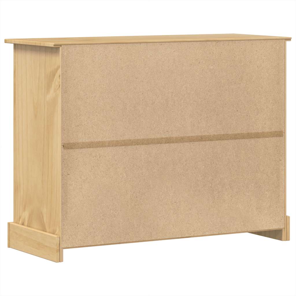 vidaXL Chest of Drawers "Corona" 112x48x91 cm Solid Wood Pine 6