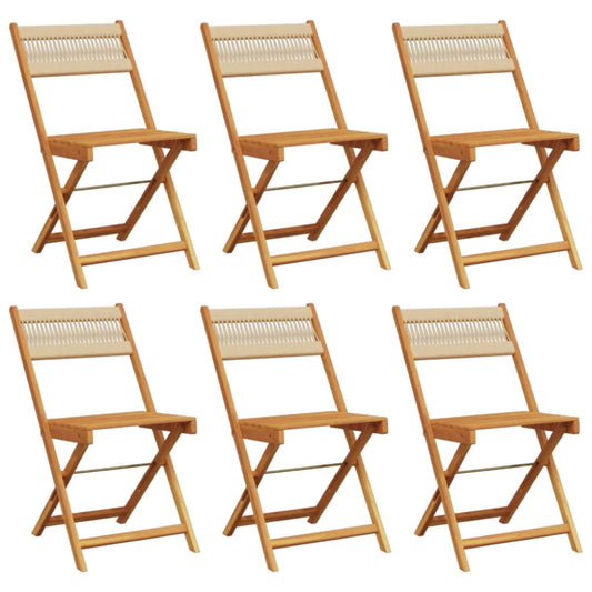 Folding Chairs Solid Wood Acacia Beige 6