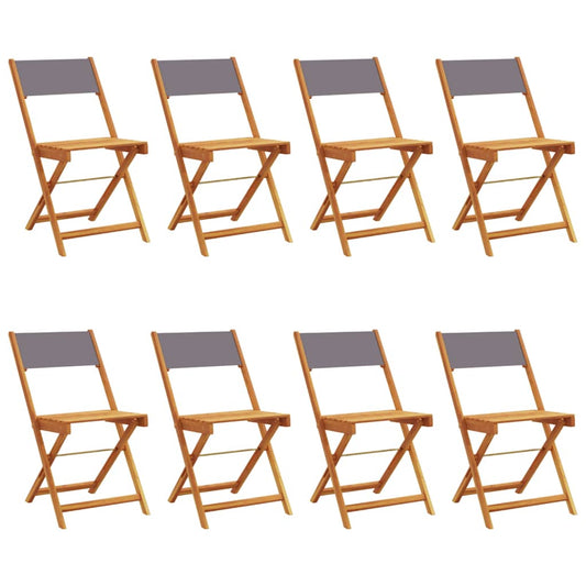 Folding Chairs Fabric and Solid Wood 8 Anthracite