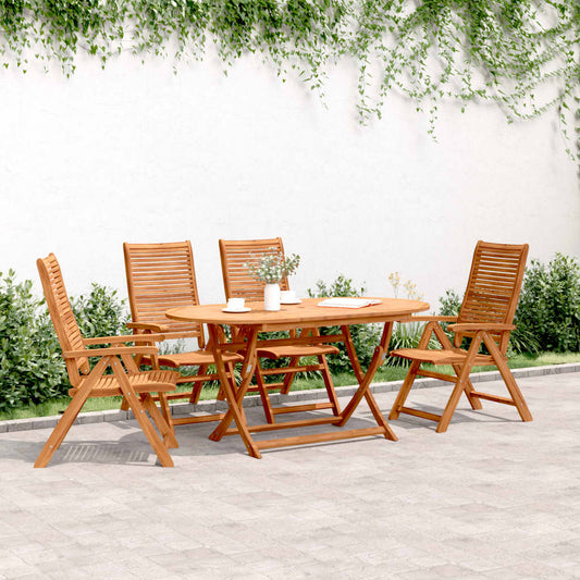 Reclining Folding Chairs 56x72x107 cm Solid Wood Acacia 4