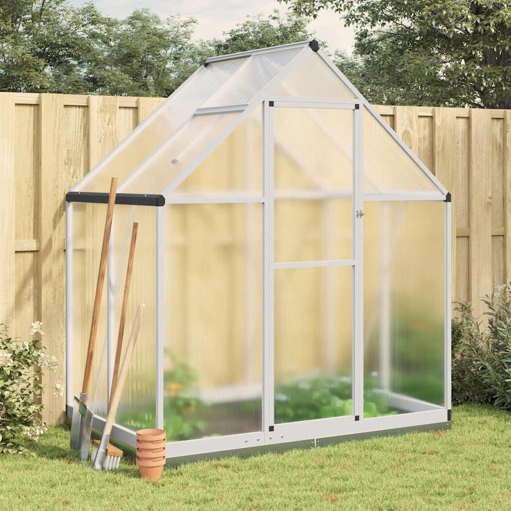 vidaXL Greenhouse with Base Frame Aluminium Width 169 cm