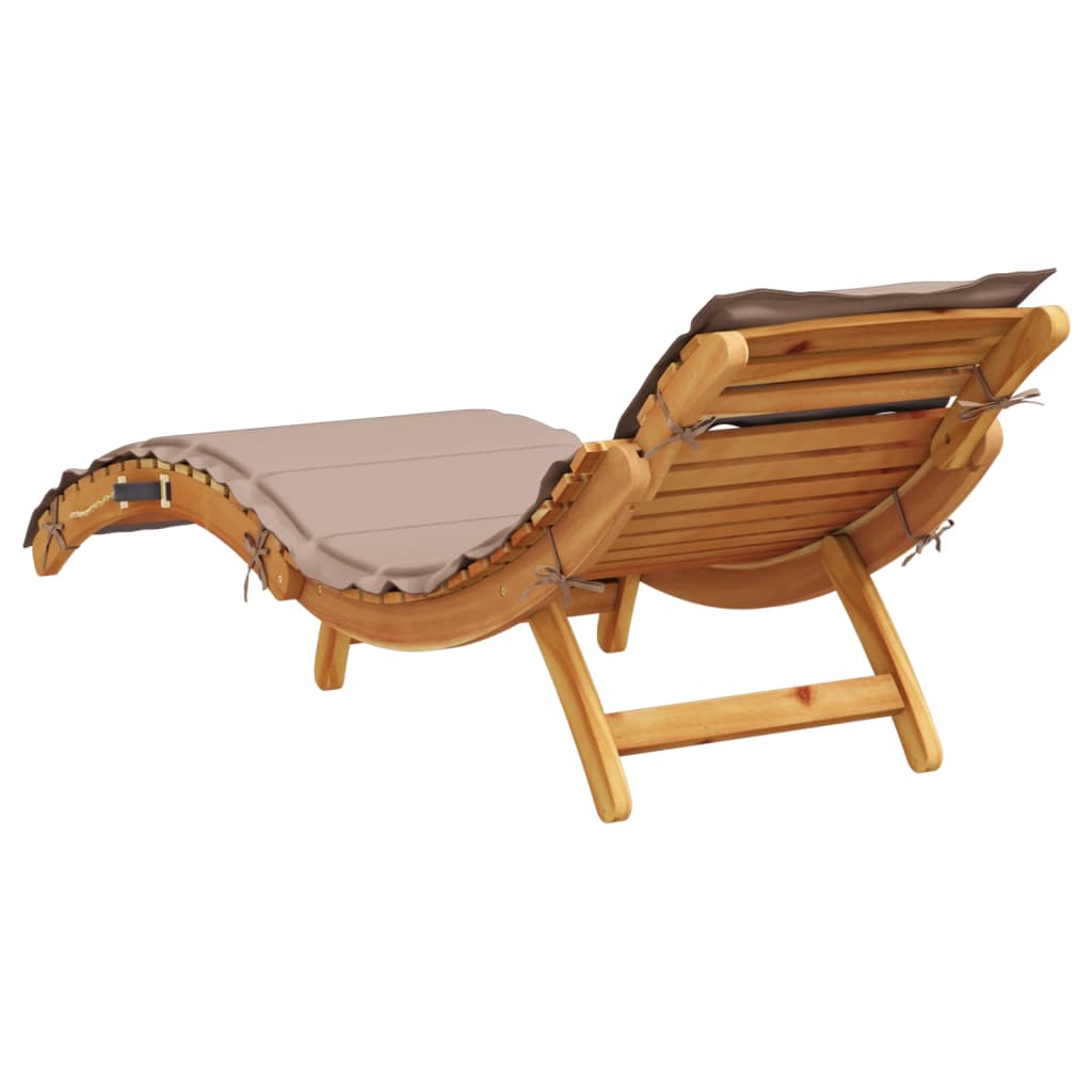vidaXL Sun Loungers with Cushions 2 pcs Taupe Solid Wood Acacia 6