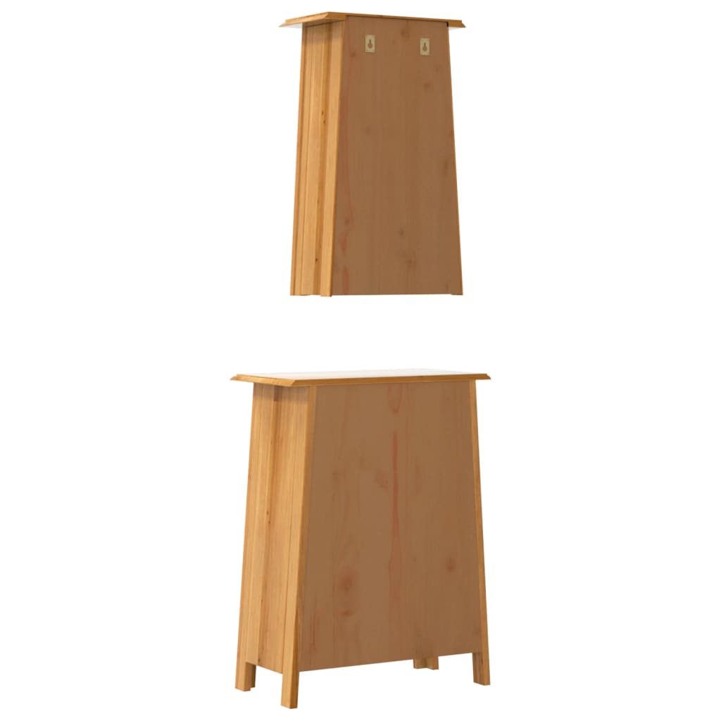 vidaXL 2 Piece Bathroom Furniture Set Solid Wood Pine 6