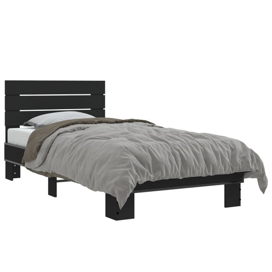 Bed Frame without Mattress Length 190 cm Black 75 cm