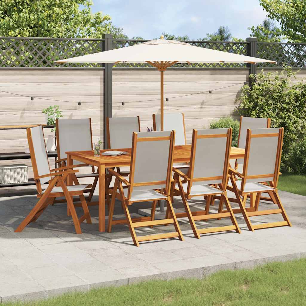 vidaXL Folding Chairs Solid Wood Acacia and Textilene