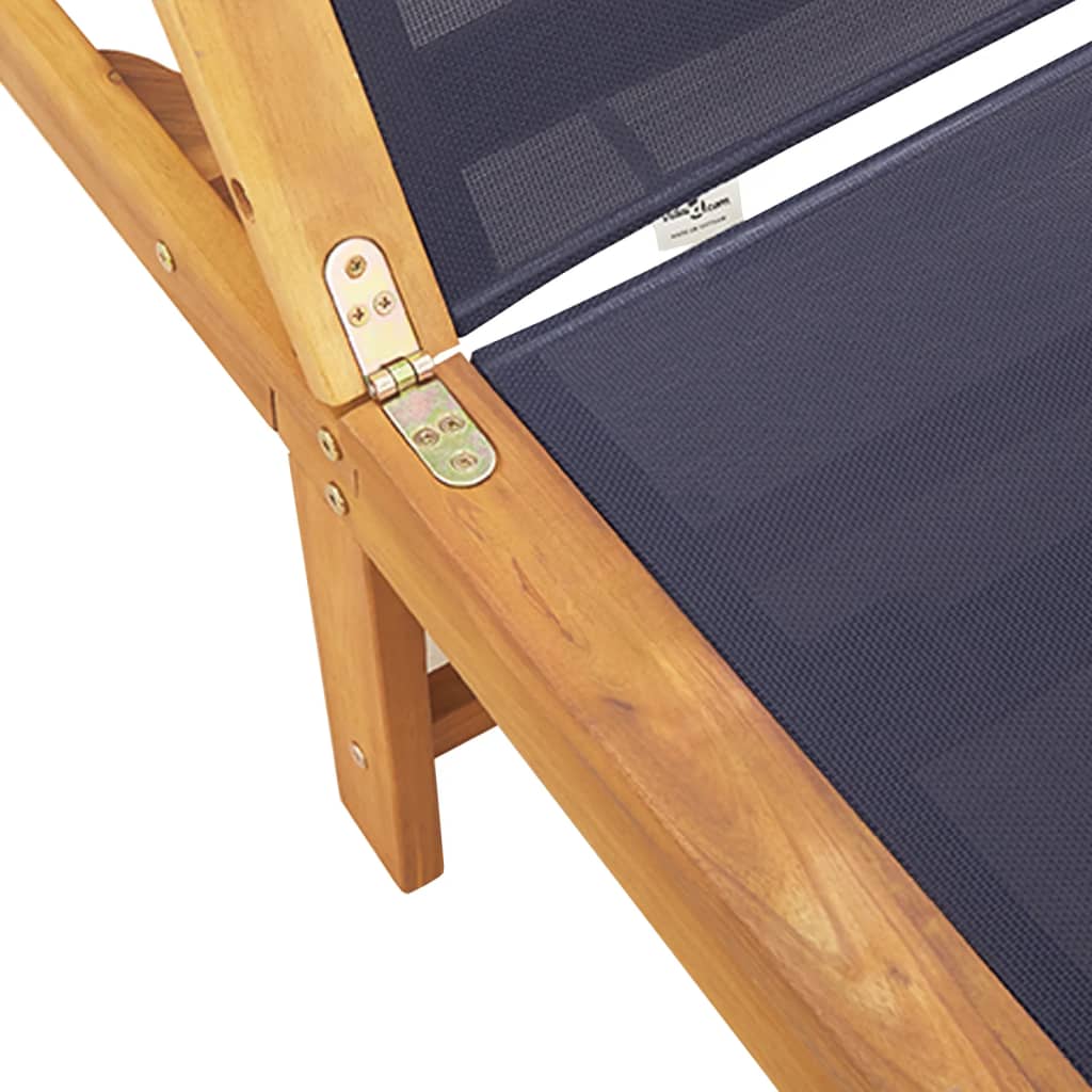 vidaXL Sun Loungers 2 pcs Blue Solid Wood Acacia and Textilene 6