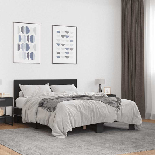 Bed Frame without Mattress Length 200 cm Black 120 cm