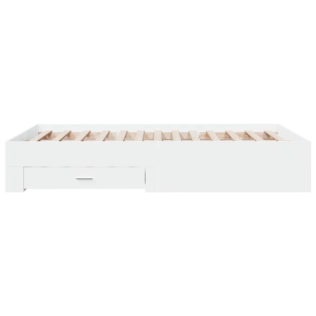 Bed Frame with Drawers without Mattress 140x190 cm White