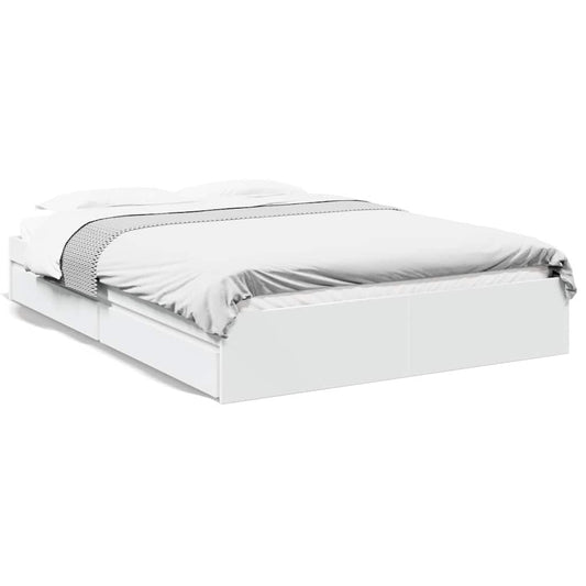 vidaXL Bed Frame with Drawers without Mattress White 160x200 cm 2