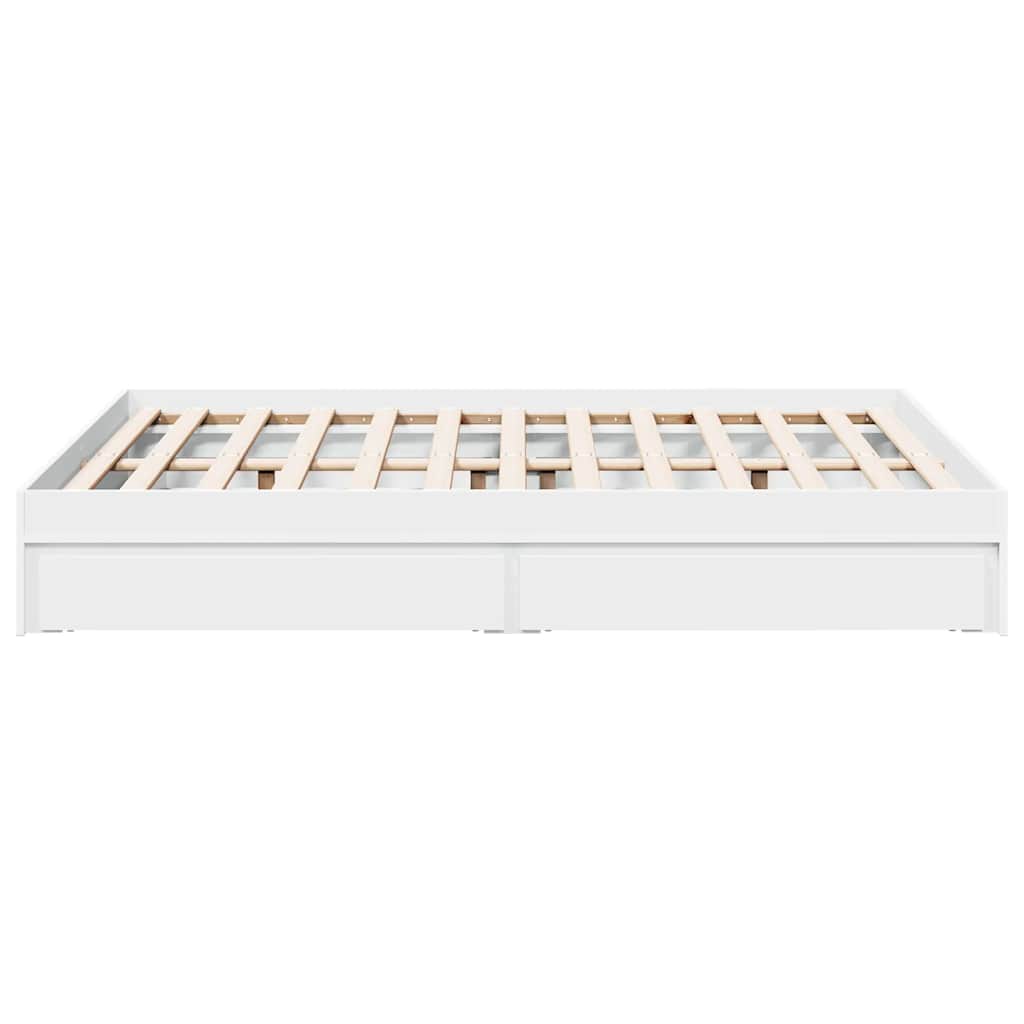 vidaXL Bed Frame with Drawers without Mattress White 120x190 cm 6