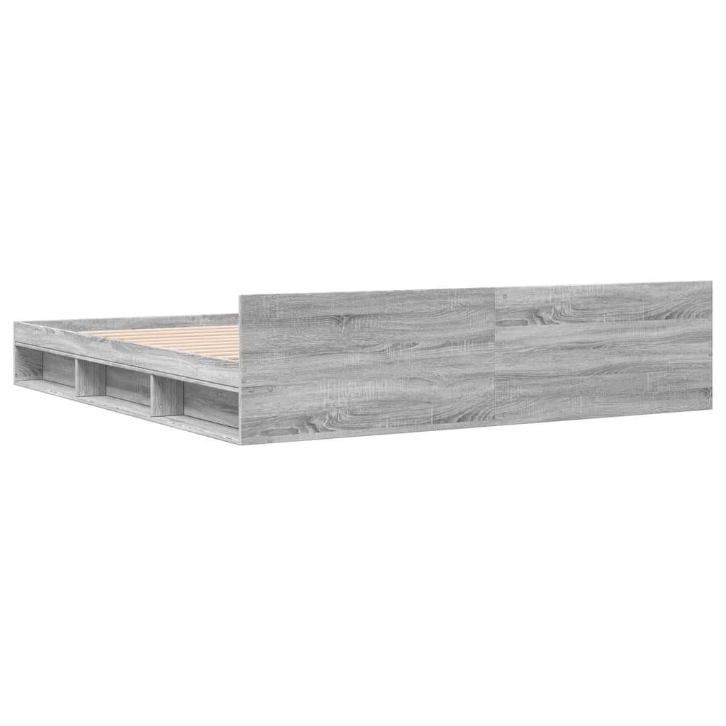 vidaXL Bed Frame with Drawers without Mattress Grey Sonoma 200x200 cm 6