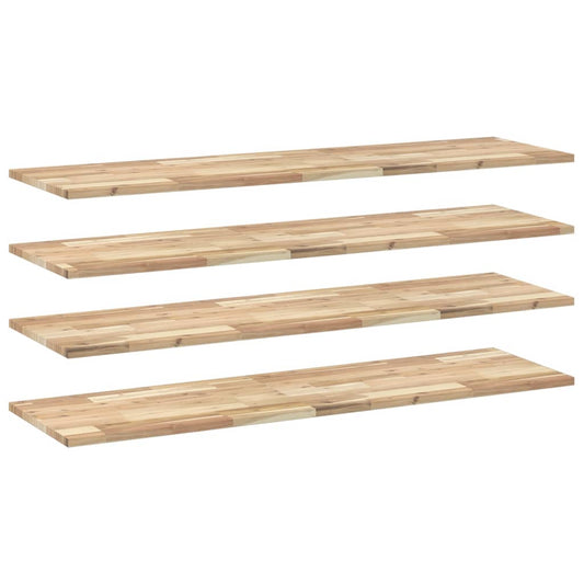 vidaXL Floating Shelves 4 pcs 120x40x2 cm Untreated Solid Wood Acacia 2