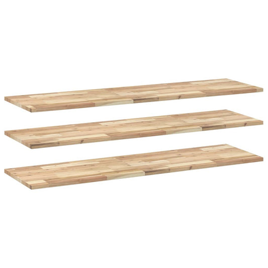 vidaXL Floating Shelves 3 pcs 160x40x2 cm Untreated Solid Wood Acacia 2