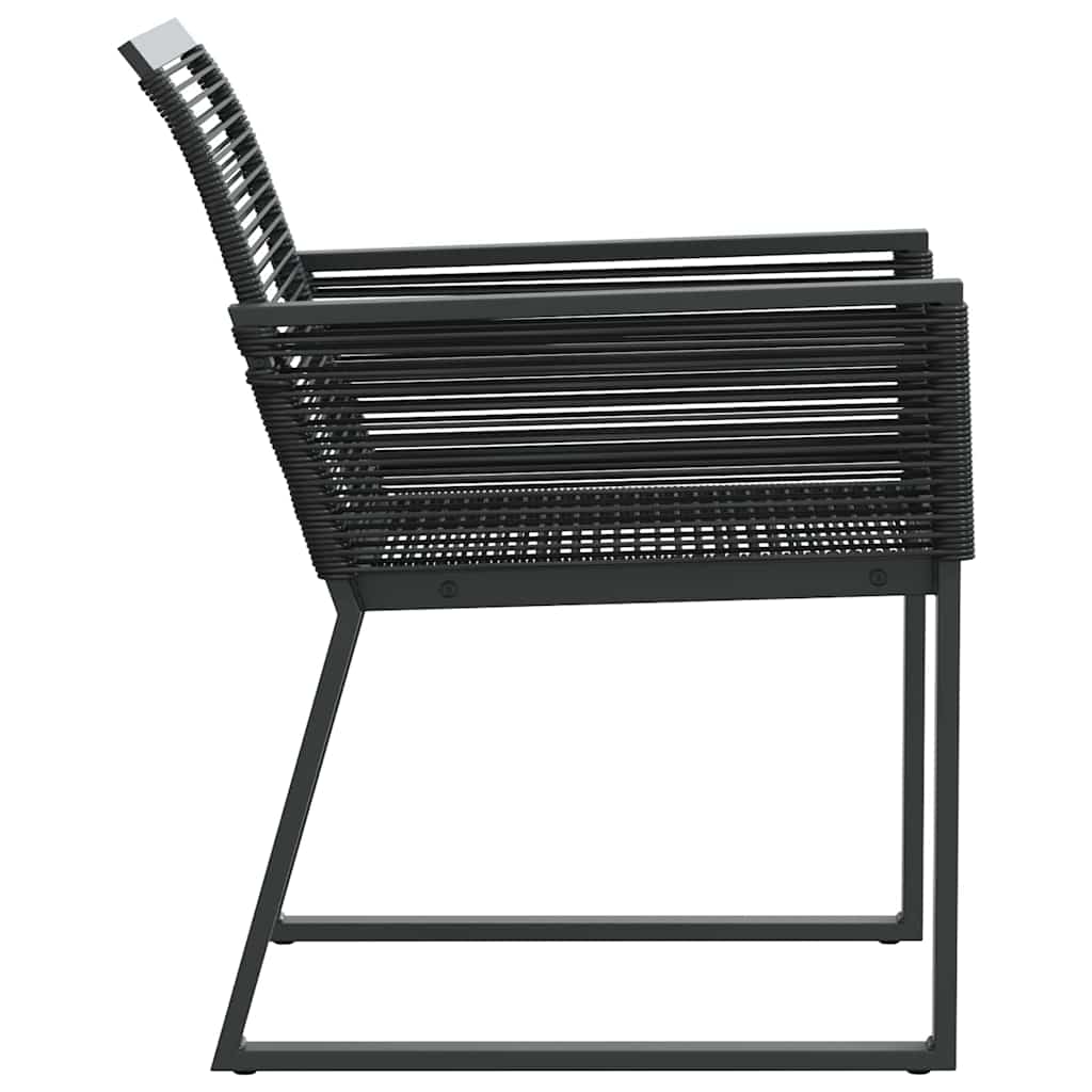 vidaXL Garden Chairs 4 pcs Black Poly Rattan 6