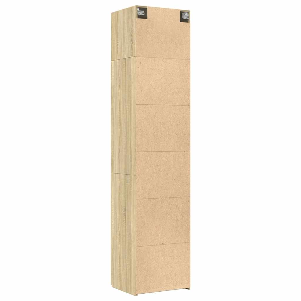 vidaXL Slim Storage Cabinet Sonoma Oak 50x42,5x225 cm Engineered Wood 6
