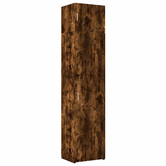 vidaXL Slim Storage Cabinet Smoked Oak 50x42.5x225 cm Engineered Wood 2