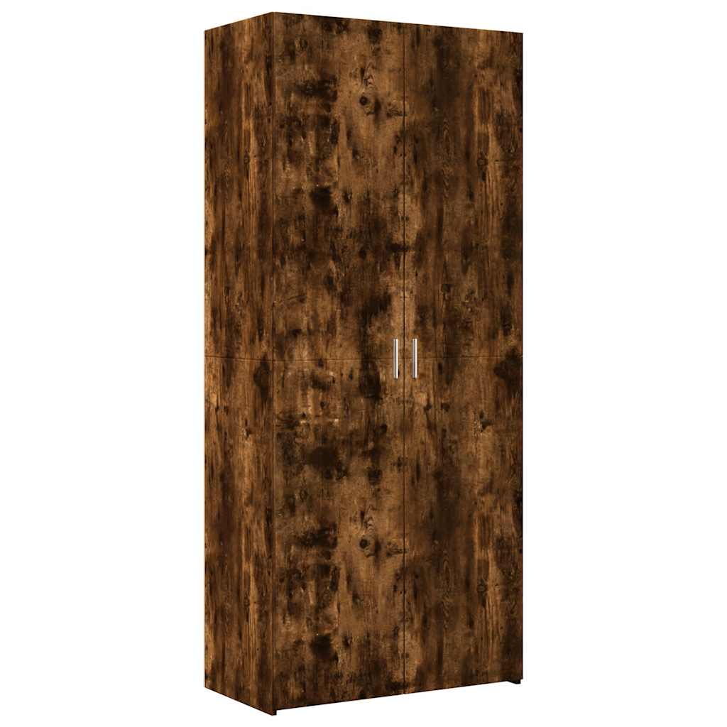 vidaXL Storage Cabinet Smoked Oak 80x42.5x225 cm Engineered Wood 6