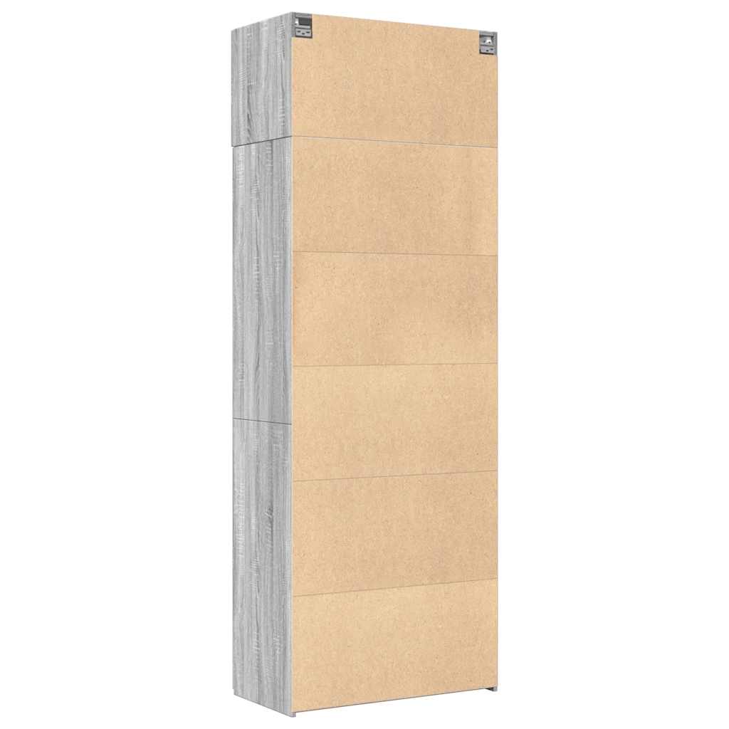 vidaXL Storage Cabinet Grey Sonoma 80x42,5x225 cm Engineered Wood 6