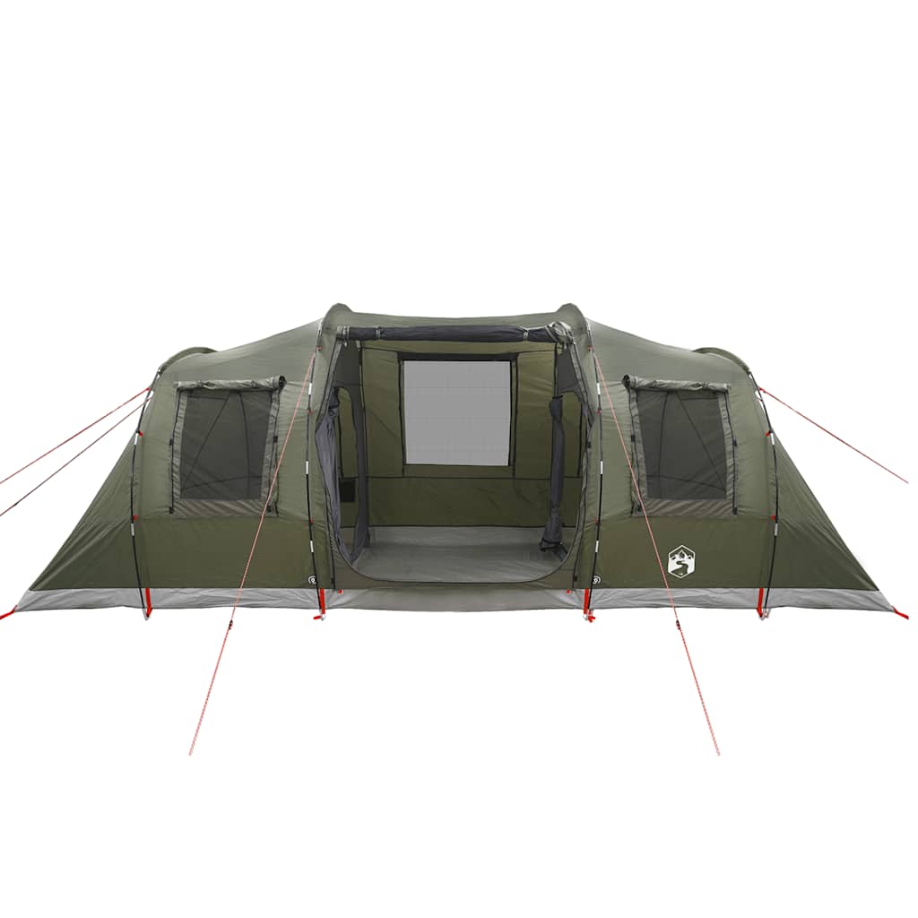 vidaXL Camping Tent Tunnel 4-Person Olive Green Waterproof 6