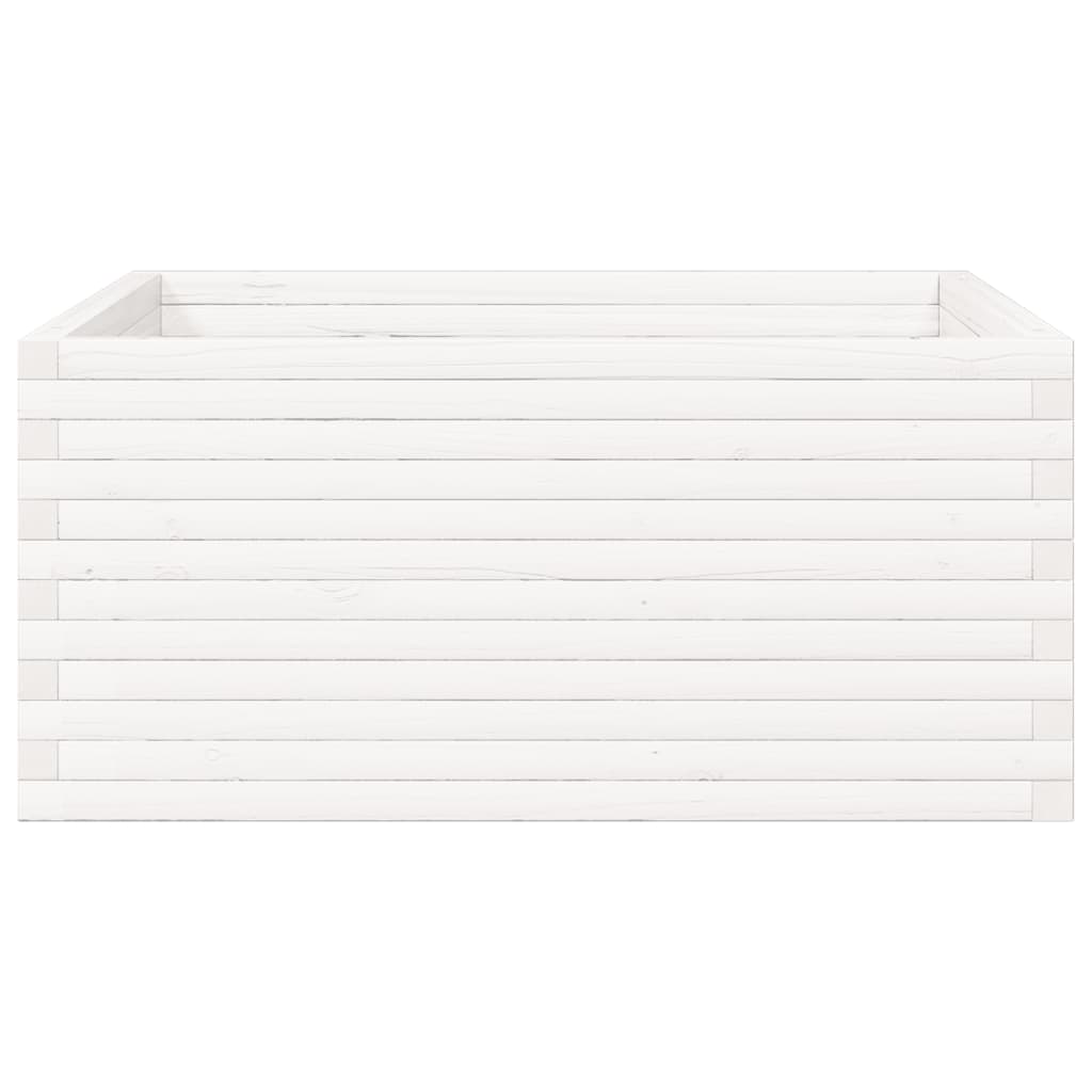 vidaXL Garden Planter White 100x100x46 cm Solid Wood Pine 6