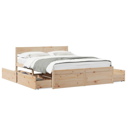 vidaXL Bed Frame without Mattress 150x200 cm Solid Wood Pine 2