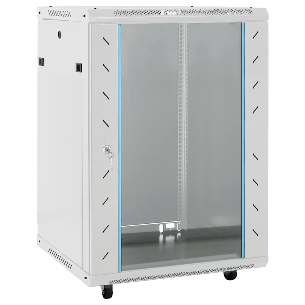 vidaXL Network Cabinet with Storage 60 x 60 x 80 cm Steel Grey