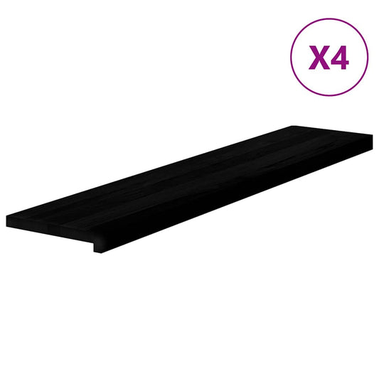 vidaXL Stair Treads 4 pcs Brown Black 120x30x2 cm Solid Wood Oak 2