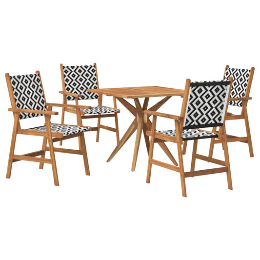 vidaXL 5 Piece Garden Dining Set Solid Wood Acacia 2