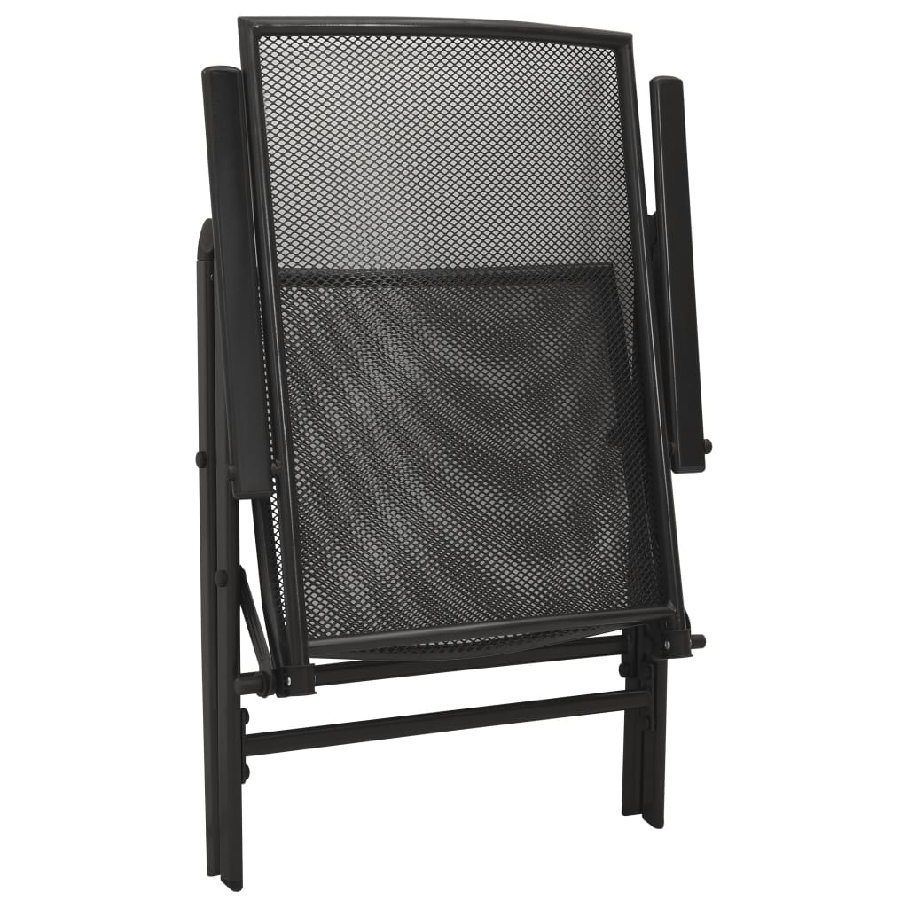 vidaXL Reclining Garden Chair Set 5 pcs Anthracite Powder-coated Steel 6