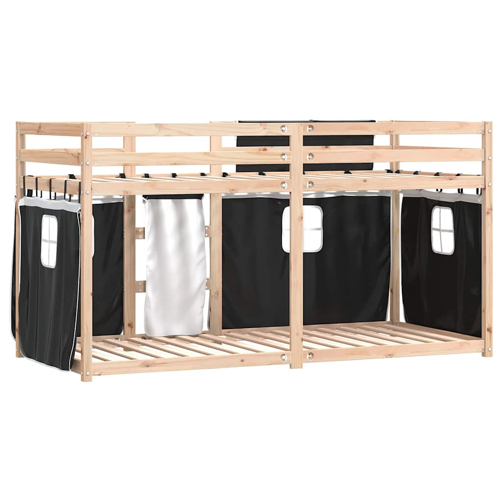 vidaXL Bunk Bed without Mattress Black 90x200 cm Solid Wood Pine 6