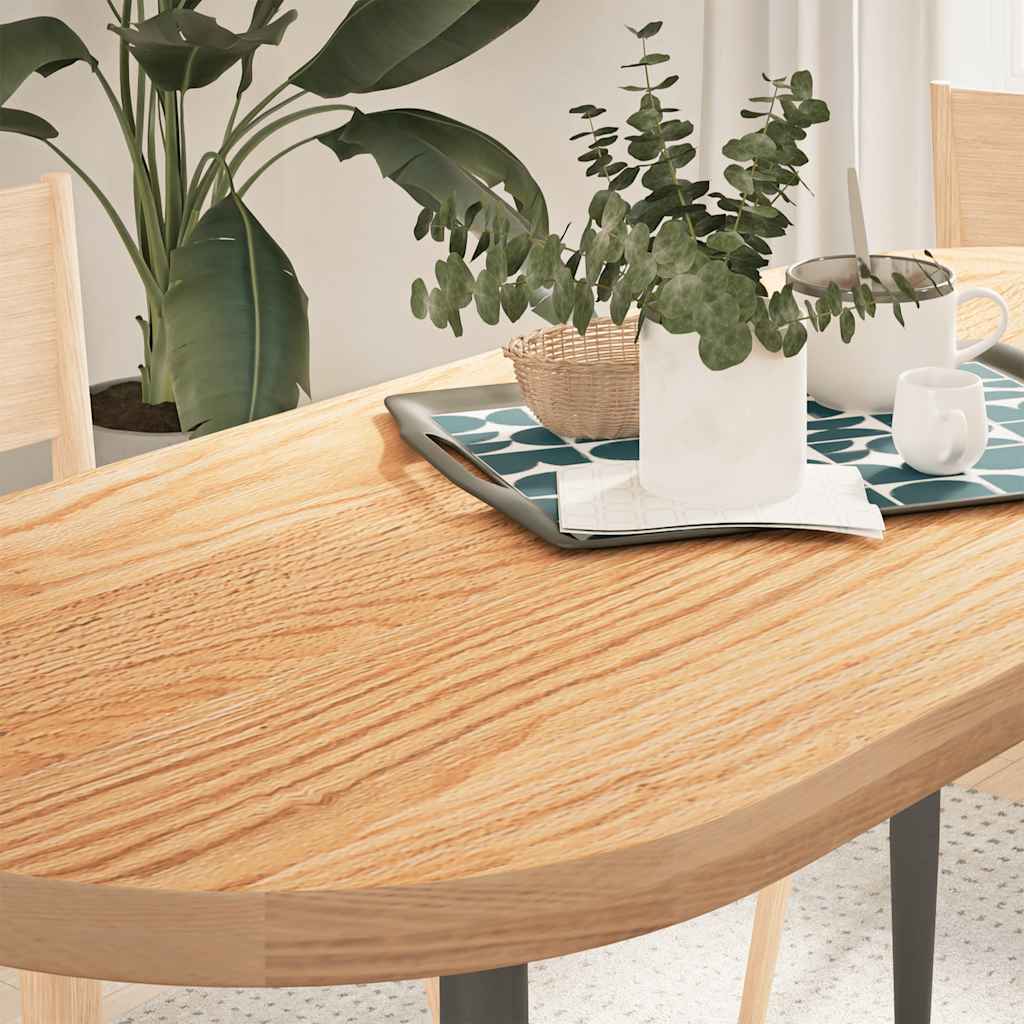 Table Top Solid Wood Oak Oval Height 4 cm Natural 140 cm 60 cm