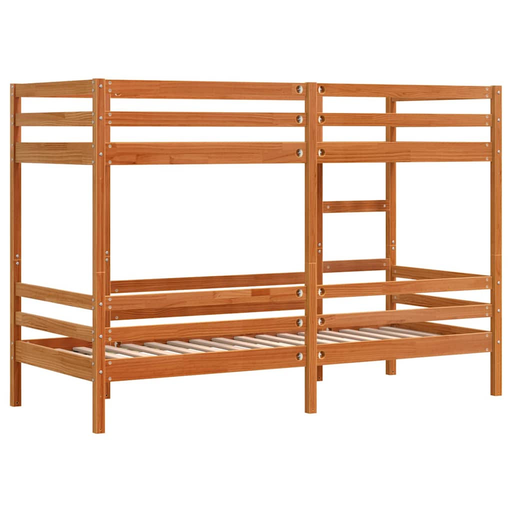 vidaXL Bunk Bed without Mattress Wax Brown 75x190 cm Solid Wood Pine 6