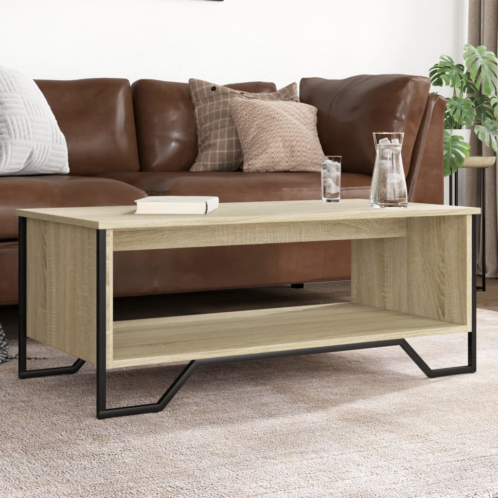 Coffee Table 75x51x40 cm Engineered Wood Sonoma oak 100 cm