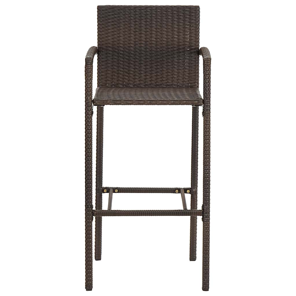 vidaXL 5 Piece Garden Bar Set Brown Solid Wood Acacia and Poly Rattan 6