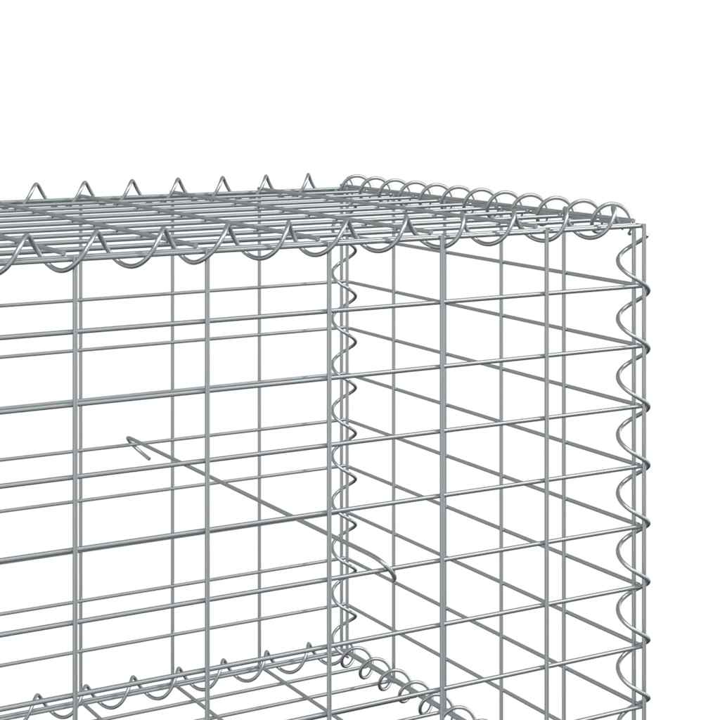 vidaXL Gabion Basket with Cover 700x50x50 cm Galvanised Iron 6