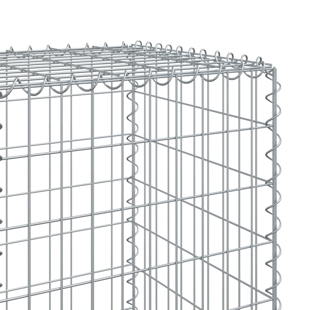 vidaXL Gabion Basket with Cover 400x50x150 cm Galvanised Iron 6