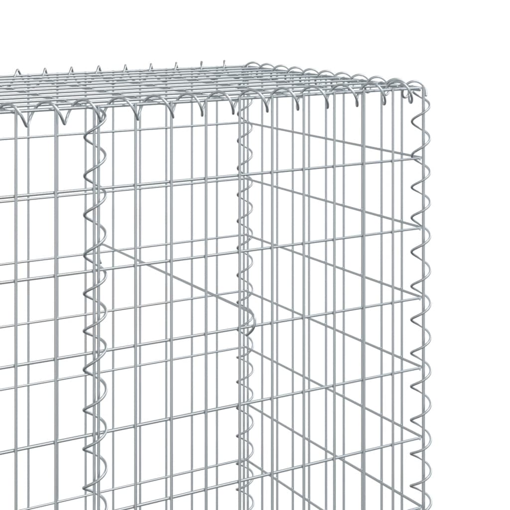 vidaXL Gabion Basket with Cover 200x50x200 cm Galvanised Iron 6