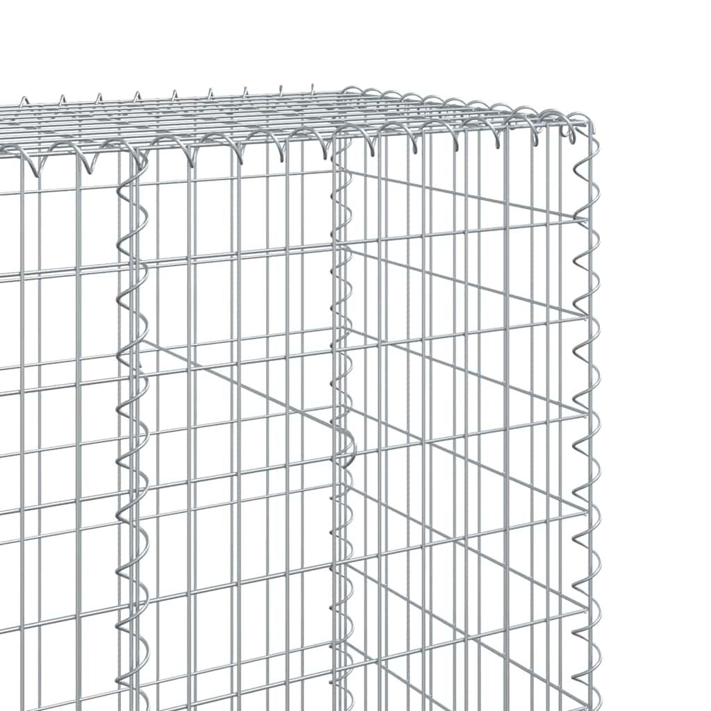 vidaXL Gabion Basket with Cover 300x50x200 cm Galvanised Iron 6