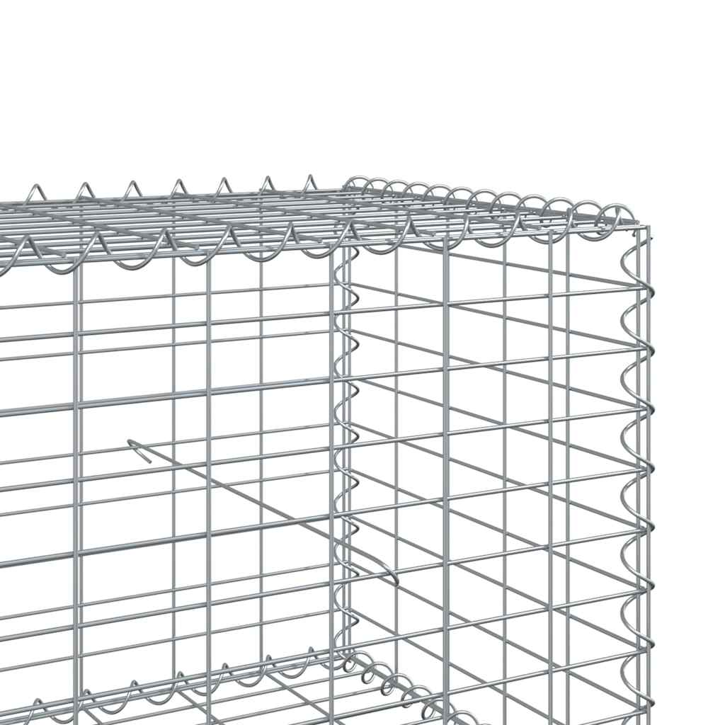 vidaXL Gabion Basket with Cover 500x100x50 cm Galvanised Iron 6