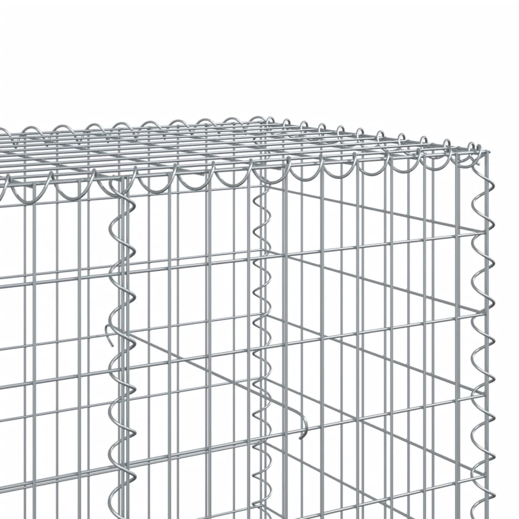 vidaXL Gabion Basket with Cover 350x100x100 cm Galvanised Iron 6