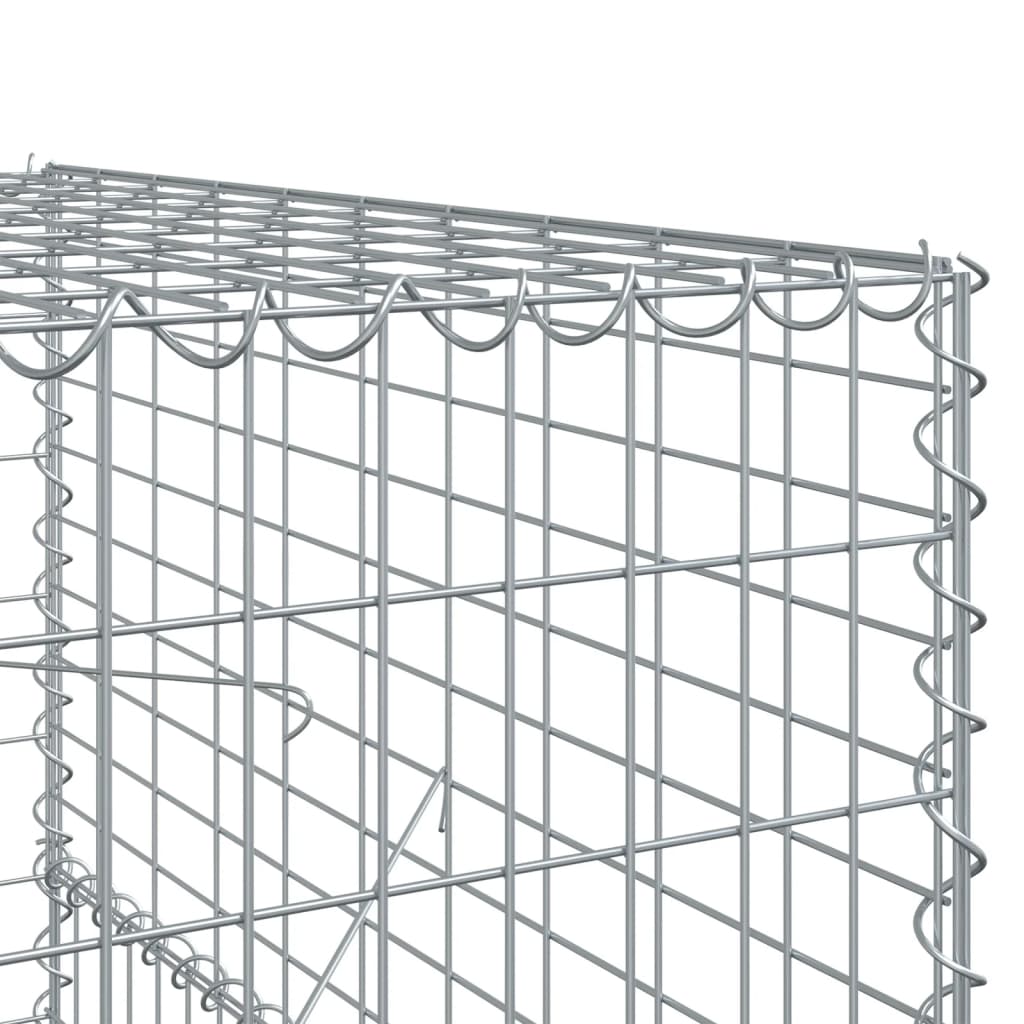 vidaXL Gabion Basket with Cover 300x100x150 cm Galvanised Iron 6