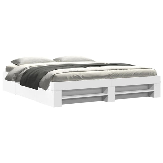 vidaXL Bed Frame without Mattress White 180x200 cm Super King Engineered Wood 2