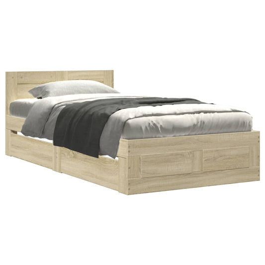 vidaXL Bed Frame with Headboard without Mattress Sonoma Oak 90x200 cm 2