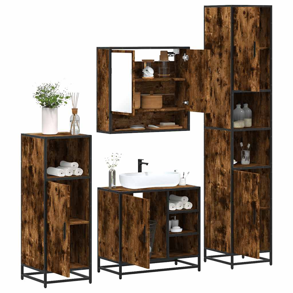 vidaXL 4 Piece Bathroom Furniture Set Engineered Wood