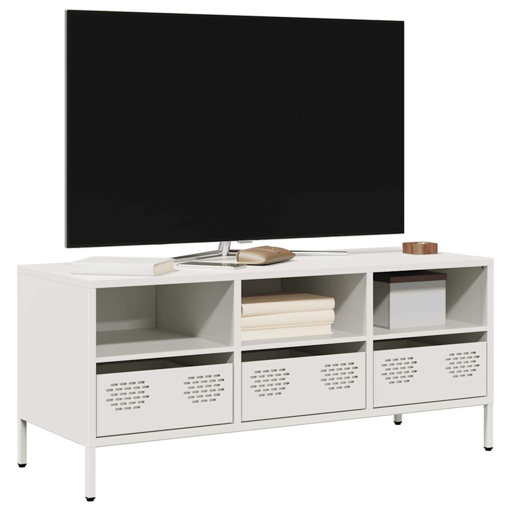 TV Cabinet 101.5x39x43.5 cm Cold-rolled Steel White