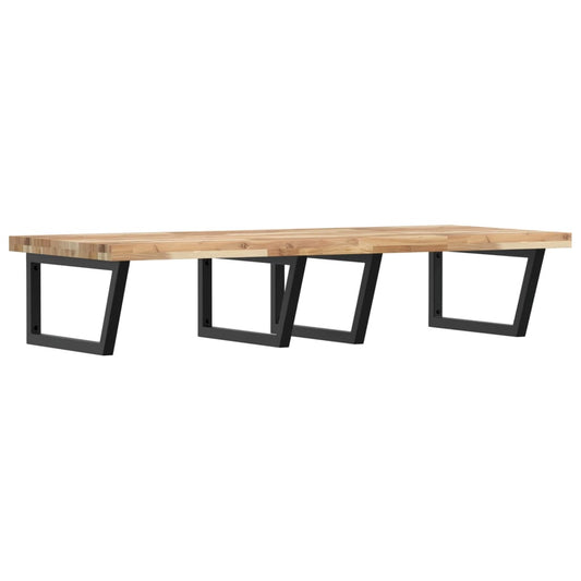 vidaXL Basin Shelf Wall Mounted Steel and Solid Wood Acacia 2